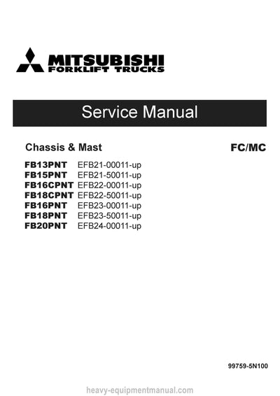 Mitsubishi FB20PNT Forklift Service Manual