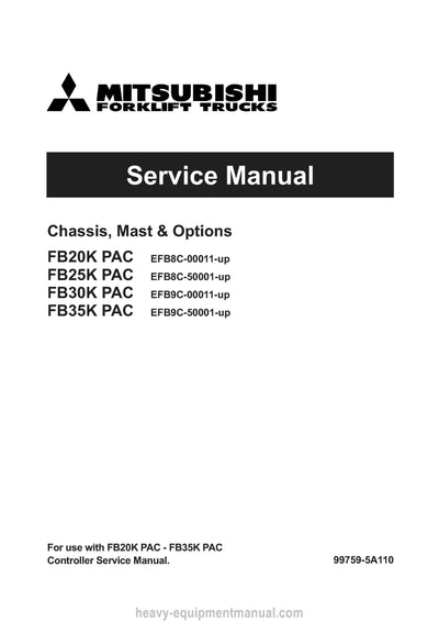 Mitsubishi FB25K PAC Forklift Service Manual