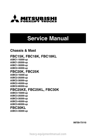 Mitsubishi FBC15K Forklift Service Manual