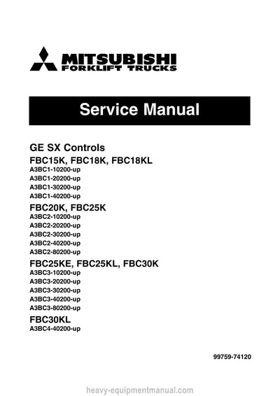 Mitsubishi FBC18K Forklift Service Manual