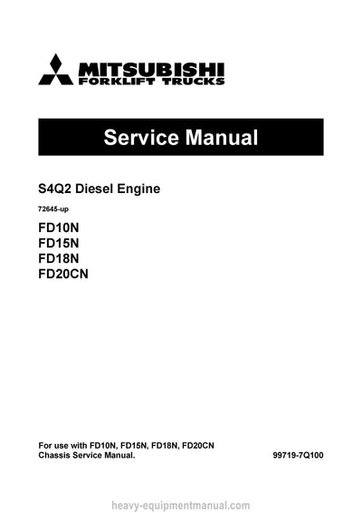 Mitsubishi FD10N Forklift Service Manual