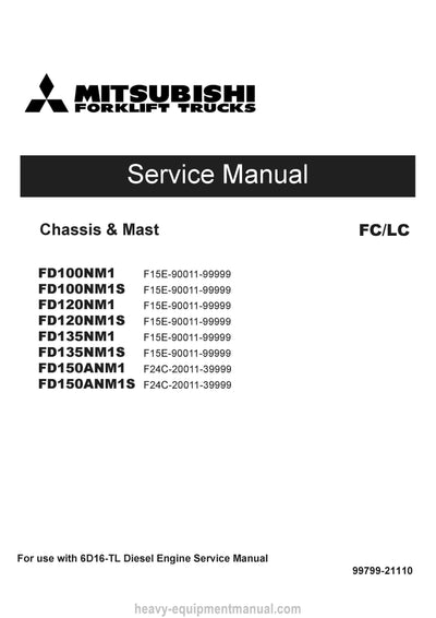 Mitsubishi FD135NM1S Forklift Service Manual
