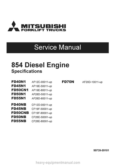 Mitsubishi FD40N1 Forklift Service Manual