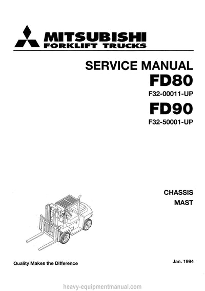 Mitsubishi FD90 Forklift Service Manual