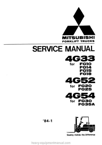 Mitsubishi FG14 Forklift Service Manual