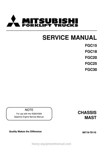 Mitsubishi FGC20 Forklift Service Manual