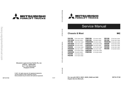 Mitsubishi FGE35N Forklift Service Manual