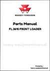 Massey Ferguson FL.3615 FRONT LOADER Parts Manual - Download PDF