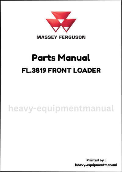 Massey Ferguson FL.3819 FRONT LOADER Parts Manual - Download PDF