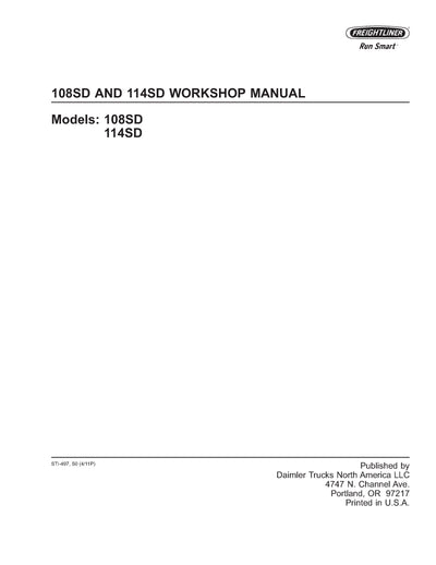 Freightliner 108SD AND 114SD Truck Workshop Manual