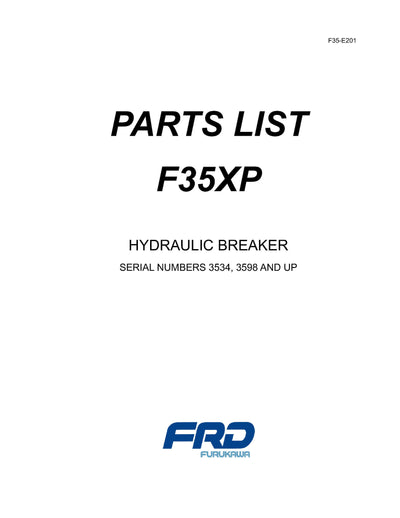 Furukawa F35-XP Hydraulic Breaker Parts Manual - Download PDF