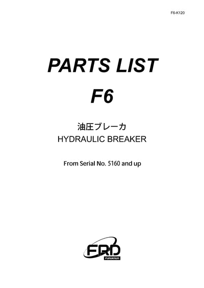Furukawa F6-K120 Hydraulic Breaker Parts Manual - Download PDF