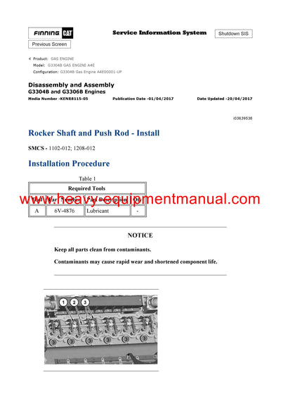 Download Caterpillar G3304B GAS ENGINE Service Repair Manual A4E