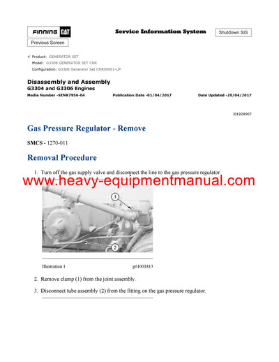 Download Caterpillar G3306 GENERATOR SET Service Repair Manual CNR