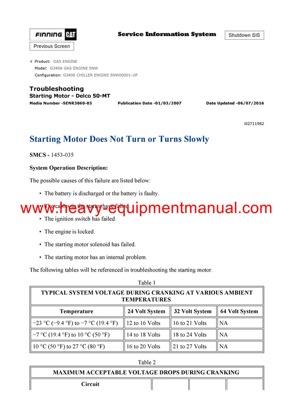 Download Caterpillar G3406 GAS ENGINE Service Repair Manual 5NW