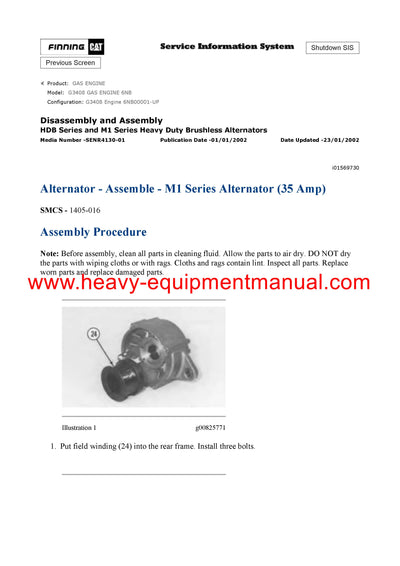 Download Caterpillar G3408 GAS ENGINE Full Complete Service Repair Manual 6NB