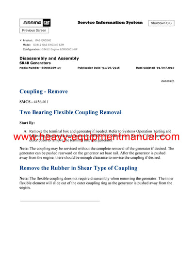 Download Caterpillar G3412 GAS ENGINE Service Repair Manual 6ZM
