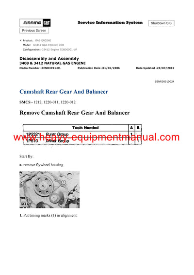 Download Caterpillar G3412 GAS ENGINE Service Repair Manual 7DB