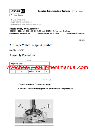 DOWNLOAD CATERPILLAR G3508B GAS ENGINE SERVICE REPAIR MANUAL N8C