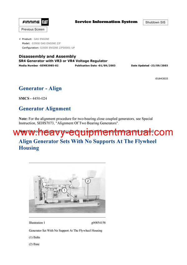 Download Caterpillar G3508 GAS ENGINE Service Repair Manual 2JF