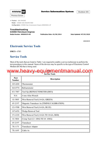 DOWNLOAD CATERPILLAR G3508J GAS ENGINE SERVICE REPAIR MANUAL N8W