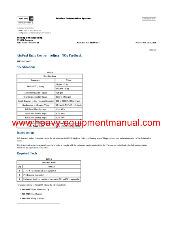 Download Caterpillar G3512B GAS ENGINE Service Repair Manual JHH