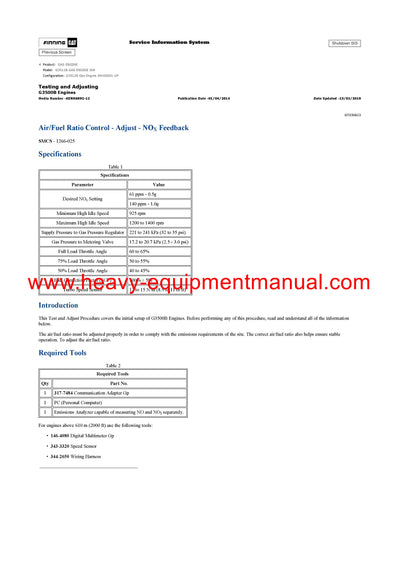 DOWNLOAD CATERPILLAR G3512B GAS ENGINE SERVICE REPAIR MANUAL JHH