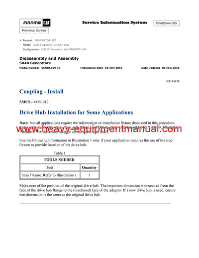 DOWNLOAD CATERPILLAR G3512 GENERATOR SET SERVICE REPAIR MANUAL CRN
