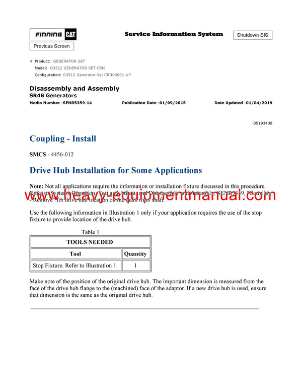 Download Caterpillar G3512 GENERATOR SET Service Repair Manual CRN