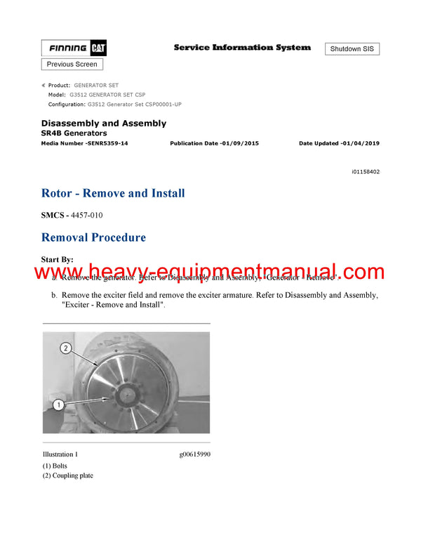 Download Caterpillar G3512 GENERATOR SET Service Repair Manual CSP