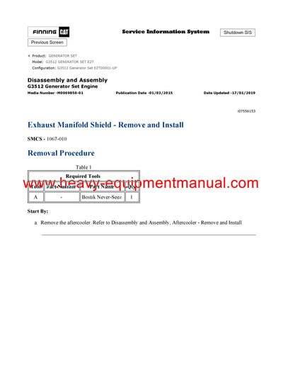 DOWNLOAD CATERPILLAR G3512 GENERATOR SET SERVICE REPAIR MANUAL E2T