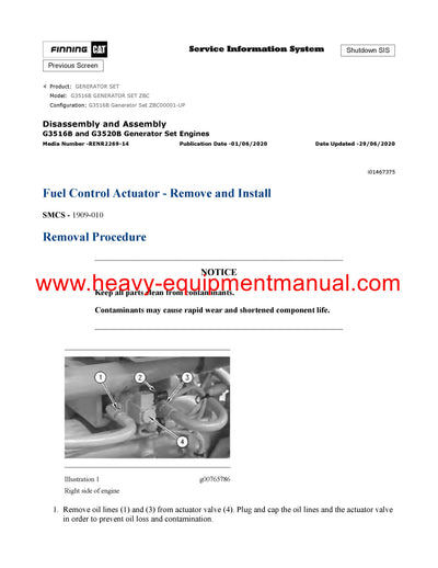 DOWNLOAD CATERPILLAR G3516B GENERATOR SET SERVICE REPAIR MANUAL ZBC