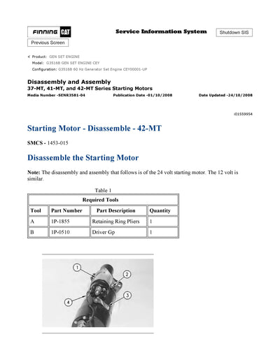 Download Caterpillar G3516B GEN SET ENGINE Service Repair Manual CEY