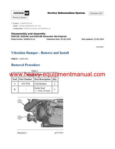 Download Caterpillar G3516C GENERATOR SET Service Repair Manual F6D
