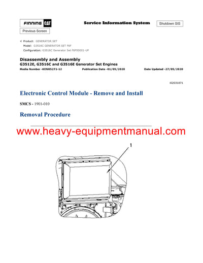Download Caterpillar G3516C GENERATOR SET Service Repair Manual F6F