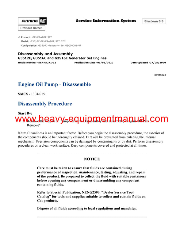 Download Caterpillar G3516C GENERATOR SET Service Repair Manual GZC