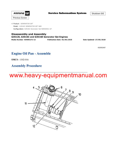 DOWNLOAD CATERPILLAR G3516C GENERATOR SET SERVICE REPAIR MANUAL N6R