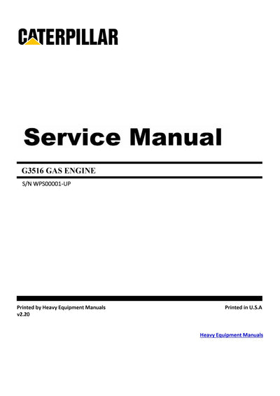 Download Caterpillar G3516 GAS ENGINE Service Repair Manual WPS