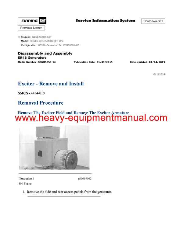 Download Caterpillar G3516 GENERATOR SET Service Repair Manual CPG