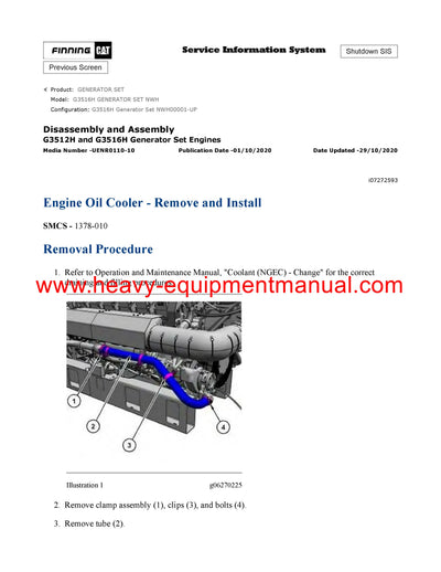 DOWNLOAD CATERPILLAR G3516H GENERATOR SET SERVICE REPAIR MANUAL NWH