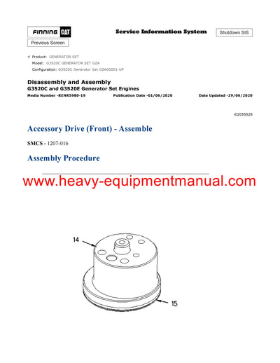 Download Caterpillar G3520C GENERATOR SET Service Repair Manual GZA