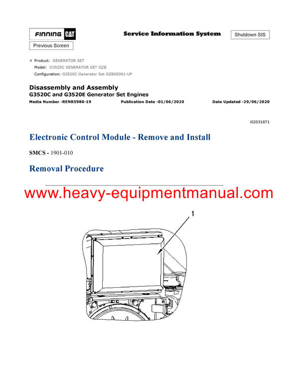 Download Caterpillar G3520C GENERATOR SET Service Repair Manual GZB