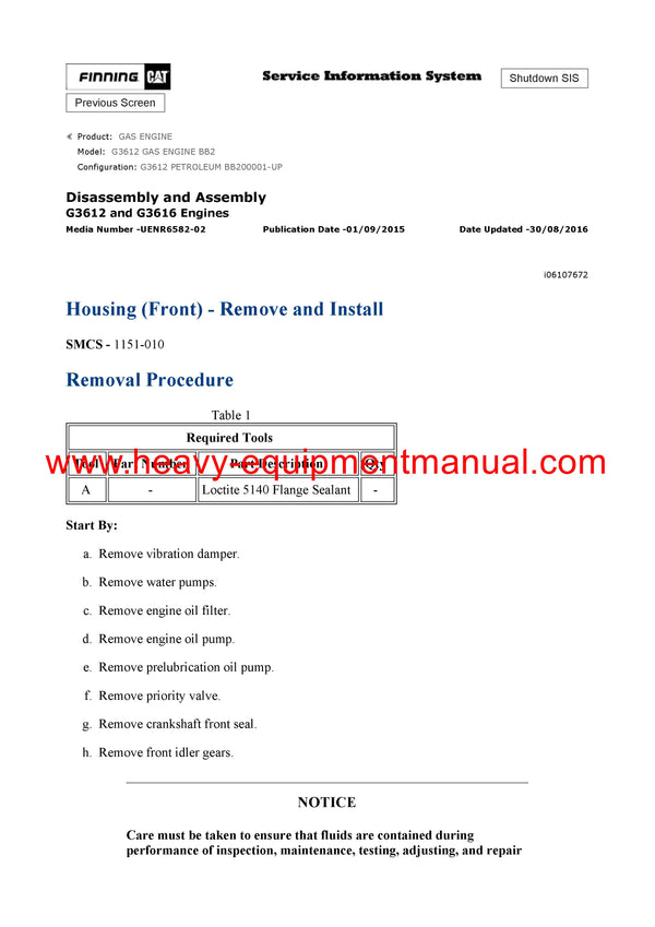 DOWNLOAD CATERPILLAR G3612 GAS ENGINE SERVICE REPAIR MANUAL BB2