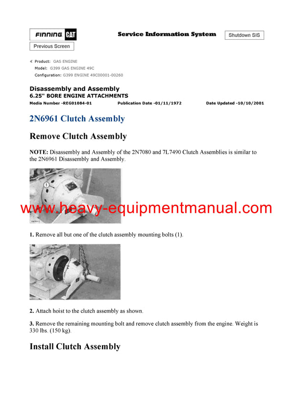 Download Caterpillar G399 GAS ENGINE Service Repair Manual 49C