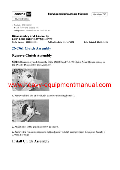 DOWNLOAD CATERPILLAR G399 GAS ENGINE SERVICE REPAIR MANUAL 49C