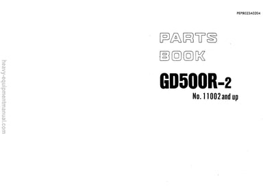 Komatsu GD500R-2(JPN) Motor Grader Parts Manual SN 11002-UP