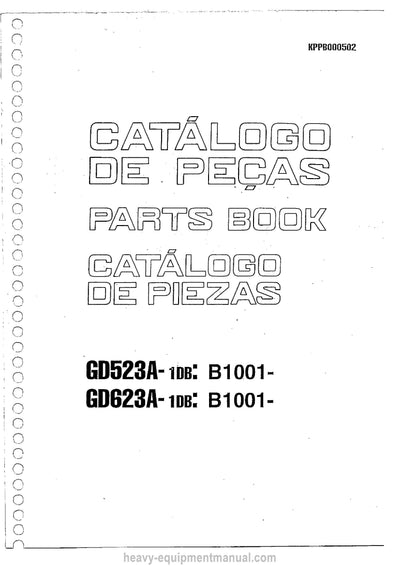 Komatsu GD623A-1(JPN) Motor Grader Parts Manual SN B1001-UP