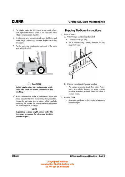 Clark GEX 40 45 50 (SM-889) Forklift Service Repair Manual - PDF Download