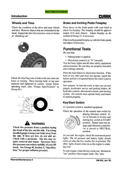 Clark GPX 35 40 50E (SM-606) Forklift Service Repair Manual - PDF Download