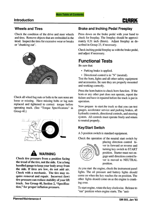 Clark GPX 35 40 50E (SM-606) Forklift Service Repair Manual - PDF Download